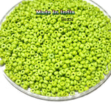 50 Grams Pkg. Glass Seed Beads, 8/0 Size About 3mm Parrot Green Opaque