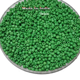 50 Grams Pkg. Glass Seed Beads, 8/0 Size About 3mm Green Opaque