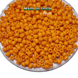 50 Grams Pkg. Glass Seed Beads, 6/0 Size About 4mm Orange  Opaque