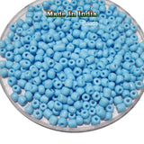 50 Grams Pkg. Glass Seed Beads, 6/0 Size About 4mm Turquoise Opaque