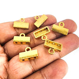 6 PIECES PACK' 3 HOLES' 14 MM LONG' BRIGHT GOLD SPACER BAR CONNECTORS