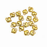 20pcs Small Gold and Silver Heart Charms, Puffy Heart Pendant Charms, Mini Metal Heart Charms for Bracelet Necklace Earrings DIY Jewelry Making Findings