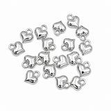 20pcs Small Gold and Silver Heart Charms, Puffy Heart Pendant Charms, Mini Metal Heart Charms for Bracelet Necklace Earrings DIY Jewelry Making Findings