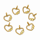 20pcs Gold Open Heart Charms with Double Hearts, Hollow Heart Pendant Charms, Love Heart Metal Charms for Bracelet Necklace Earrings DIY Jewelry Making Findings