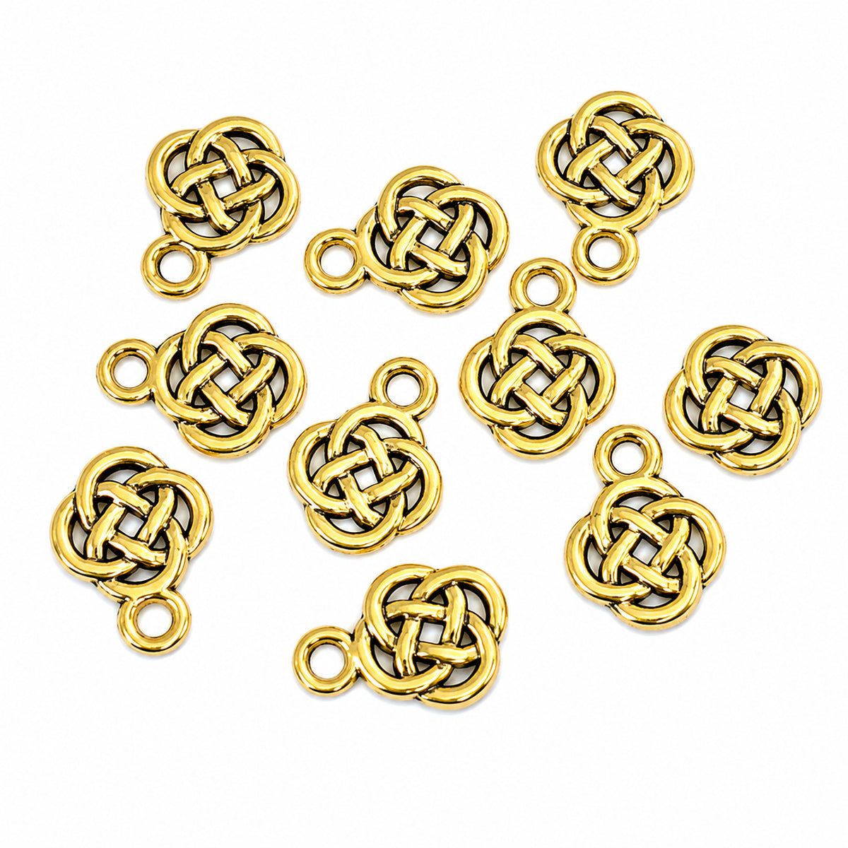 20pcs Gold Celtic Knot Charms, Endless Knot Pendant Charms, Round Celtic Love Knot Charms for Bracelet Necklace Earrings DIY Jewelry Making Findings