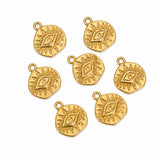 10pcs Gold Evil Eye Coin Charms, Round Protection Eye Pendant Charms, Boho Lucky Eye Charms for Bracelet Necklace Earrings DIY Jewelry Making Findings