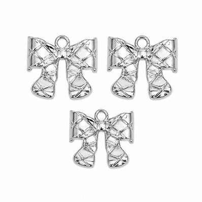 10pcs Silver Bow Charms, Ribbon Bow Pendant Charms, Cute Bowknot Metal Charms for Bracelet Necklace Earrings DIY Jewelry Making Findings