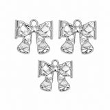 10pcs Silver Bow Charms, Ribbon Bow Pendant Charms, Cute Bowknot Metal Charms for Bracelet Necklace Earrings DIY Jewelry Making Findings