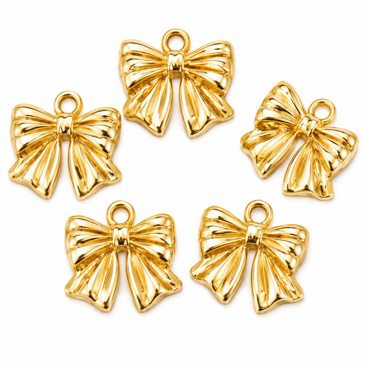10pcs Gold Ribbon Bow Charms, Elegant Bowknot Pendant Charms, Metal Bow Charms for Bracelet Necklace Earrings DIY Jewelry Making Findings