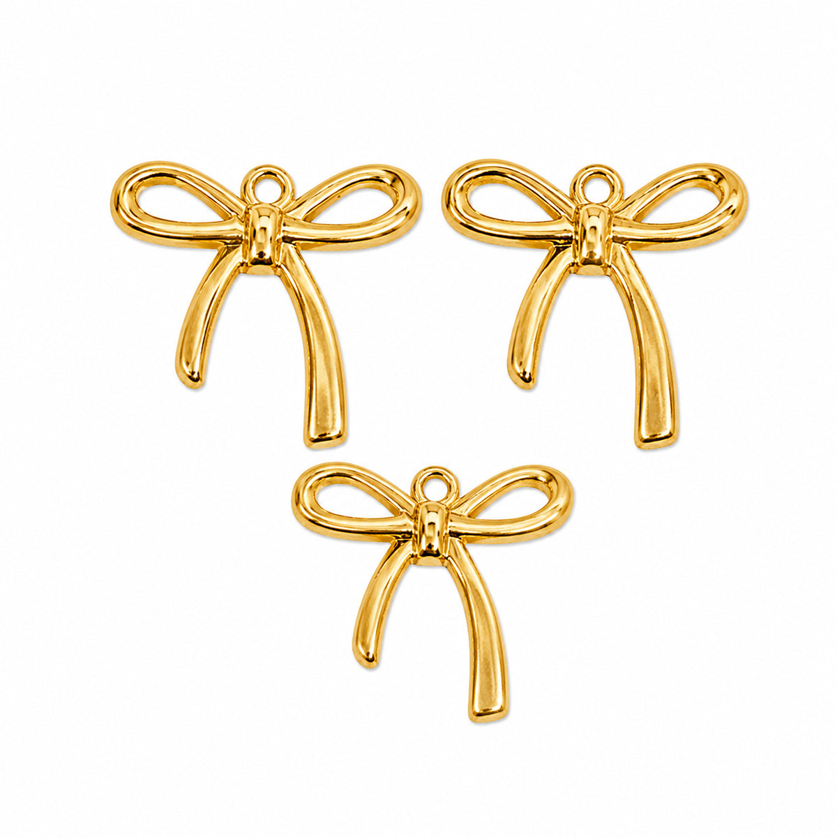 10pcs Gold Ribbon Bow Charms, Minimalist Bowknot Pendant Charms, Open Bow Charms for Bracelet Necklace Earrings DIY Jewelry Making Findings