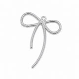 5pcs Large Silver Bow Charms, Big Ribbon Bow Pendant Charms, Textured Bowknot Charms for Necklace Earrings Bracelet DIY Jewelry Making Findings