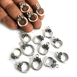 10 PIECES PACK' 18 MM DEISGNER TOGGLE CHARMS' SILVER OXIDIZED