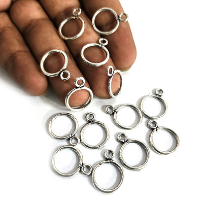 Wholesale Bulk Lots Jewelry Making Charms Mixed Smooth Metal Charms Pendants DIY for Necklace Bracelet Crafts 100 Grams, Women's, Silver