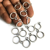 10 PIECES PACK' 17 MM DEISGNER TOGGLE CHARMS' SILVER OXIDIZED
