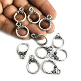 10 PIECES PACK' 22 MM DEISGNER TOGGLE CHARMS' SILVER OXIDIZED