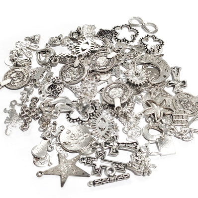 ASSORTED MIX PACK OF GERMAN SILVER CHARMS