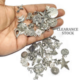 ASSORTED MIX PACK OF GERMAN SILVER CHARMS
