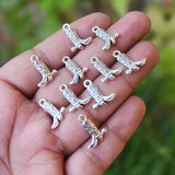 20 PIECES PACK OF COWBOY BOATS CHARMS' 15x12 MM' SILVER OXIDIZED