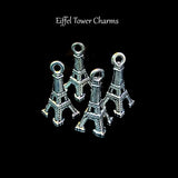 10 PIECES PACK OF EIFFEL TOWER CHARMS' 18 MM' SILVER OXIDIZED
