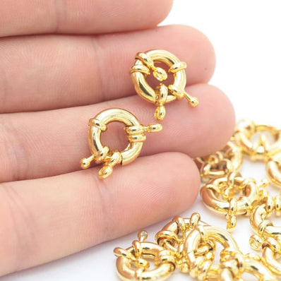 1 PIECE PACK' ANTI TARNISH GOLD POLISHED SPRING BOLT CLASPS