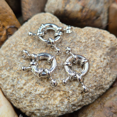 1 PIECE PACK' ANTI TARNISH NICKEL/RHODIUM POLISHED SPRING BOLT CLASPS