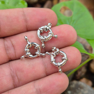 1 PIECE PACK' ANTI TARNISH NICKEL/RHODIUM POLISHED SPRING BOLT CLASPS