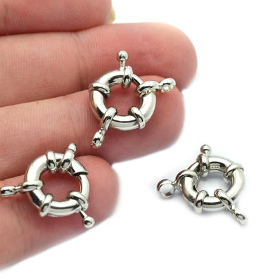 1 PIECE PACK' ANTI TARNISH NICKEL/RHODIUM POLISHED SPRING BOLT CLASPS