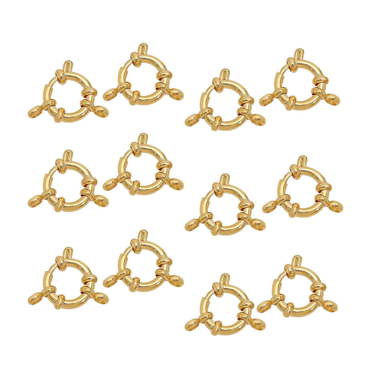 11-12mm Stainless Steel Tone Sailor Spring Ring Clasp | 1 Pc Pack