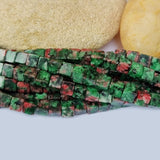 Zoisite Natural Gemstone Semi Precious Beads in 5mm Size Cube Shape Approximately 90 Beads in String