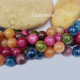 Tourmaline Jade Natural Gemstone Semi Precious Beads Round 8mm Size  Approximately 48 Beads in String