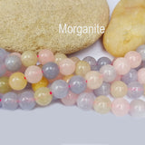 Morganite Natural Gemstone Semi Precious Beads Round 8mm Size  Approximately 50 Beads in String