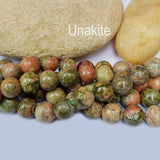 Unakite Natural Gemstone Semi Precious Beads Round 8mm Size  Approximately 48 Beads in String