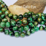 Green Cats Eye Natural Gemstone Semi Precious Beads 8mm size approx, Approximately 47 Beads in String