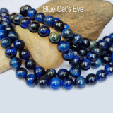 Blue Cats Eye Natural Gemstone Semi Precious Beads 8mm size approx, Approximately 47 Beads in String