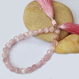 Natural Cats Eye Pink Faceted Israel Cut Fine quality Semi Precious Beads Approx 8x8mm, Approximately 27 Beads in String