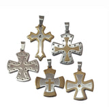 Life time Guaranteed Stainless Steel  Locket Pendants, High Quality, Sold Per 3 Pcs Random Mix Pack, Cross pendants,