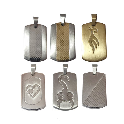 Life time Guaranteed Stainless Steel  Locket Pendants, High Quality, Sold Per 3 Pcs Random Mix Pack, Square pendants,