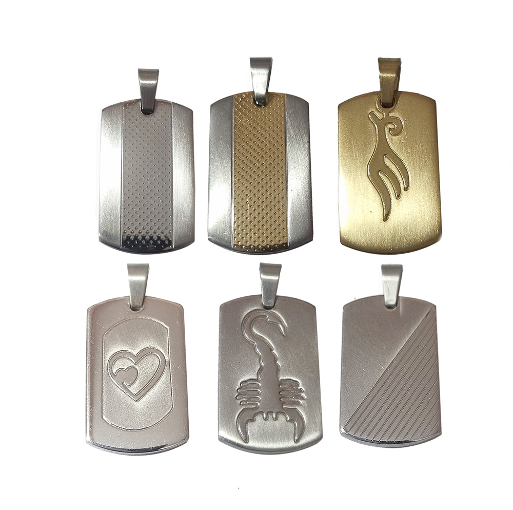 Life time Guaranteed Stainless Steel  Locket Pendants, High Quality, Sold Per 3 Pcs Random Mix Pack, Square pendants,