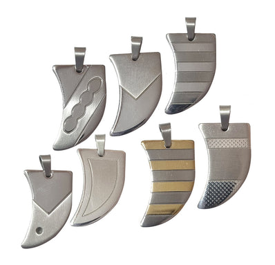 Life time Guaranteed Stainless Steel  Locket Pendants, High Quality, Sold Per 3 Pcs Random Mix Pack, Daggar pendants,