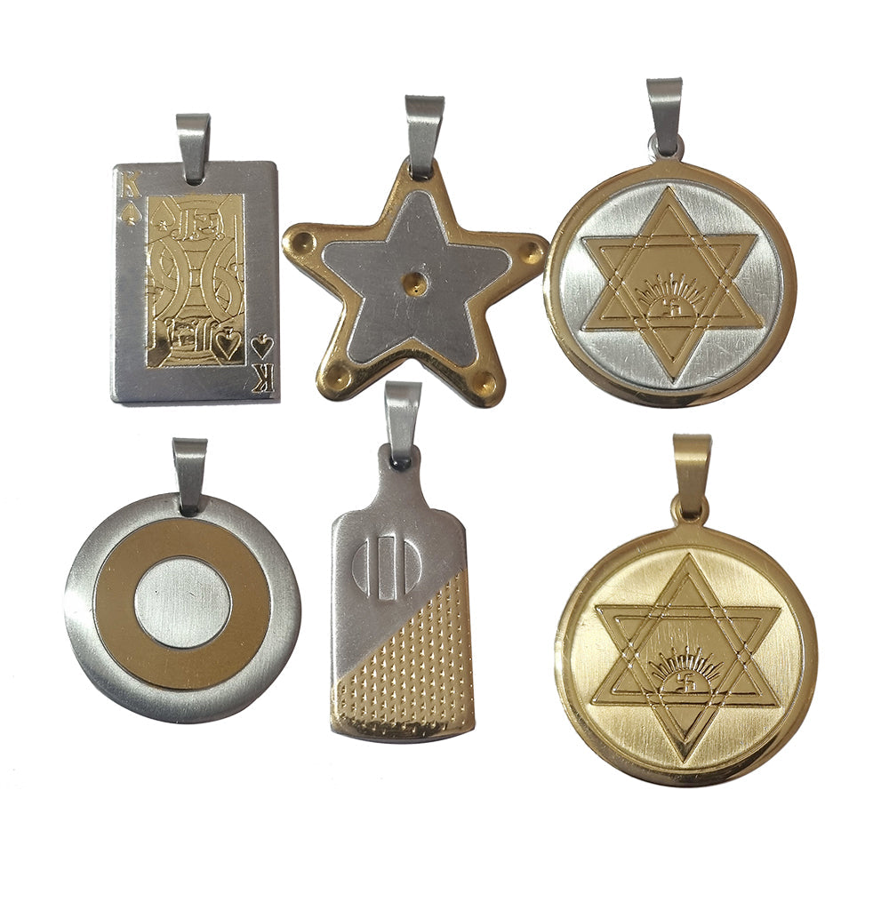 Life time Guaranteed Stainless Steel  Locket Pendants, High Quality, Sold Per 3 Pcs Random Mix Pack, Gold and  Steel Tone