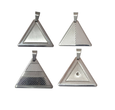 Life time Guaranteed Stainless Steel  Locket Pendants, High Quality, Sold Per 3 Pcs Random Mix Pack, Trianguar pendants,