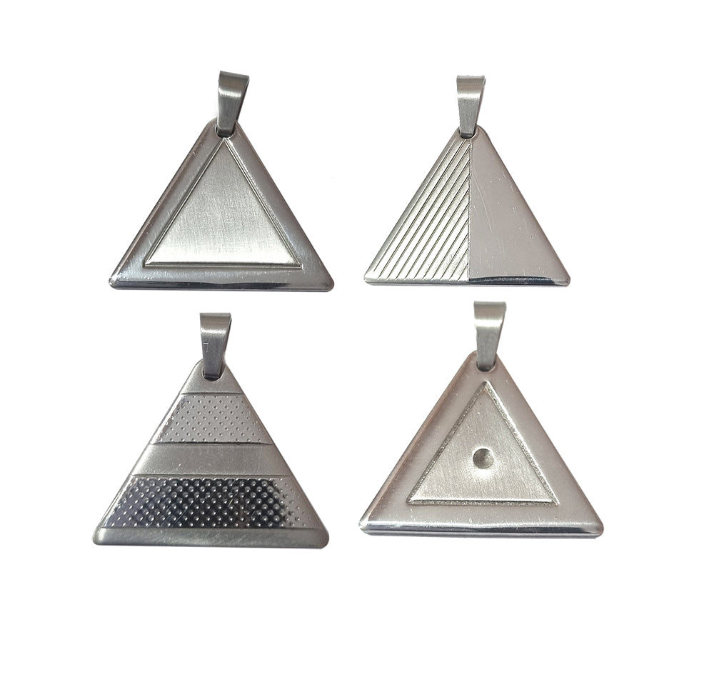 Life time Guaranteed Stainless Steel  Locket Pendants, High Quality, Sold Per 3 Pcs Random Mix Pack, Trianguar pendants,