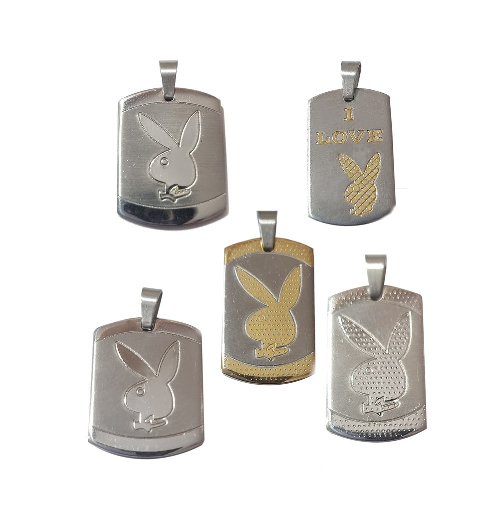 Life time Guaranteed Stainless Steel  Locket Pendants, High Quality, Sold Per 3 Pcs Random Mix Pack, Play Boy pendants