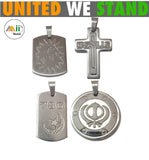 Life time Guaranteed Stainless Steel  Locket Pendants, High Quality, Sold Per 3 Pcs Random Mix Pack, Religious pendants