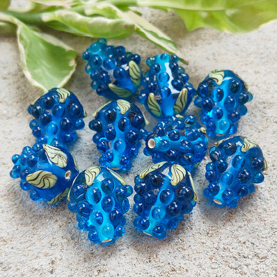 2 Pcs Handmade Raspberry beads for jewelry making in size about 18x20mm