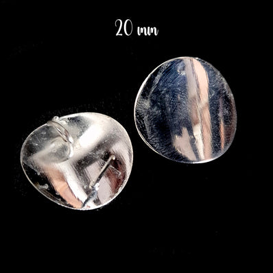 2 PAIRS PACK' 20 MM APPROX Tops Minimalist  Simple Silver Ear Studs