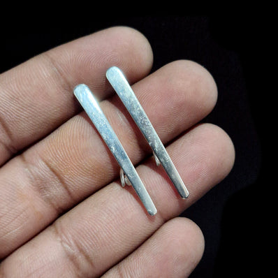 2 PAIRS PACK' 36 MM APPROX Tops Minimalist Simple Silver Ear Studs