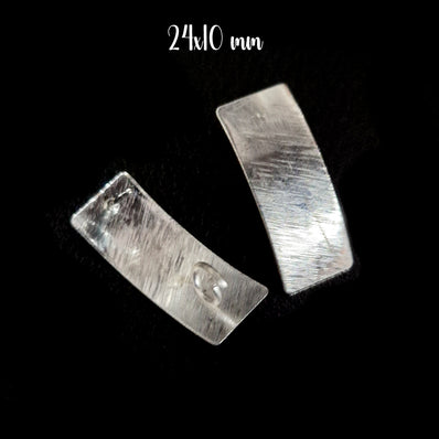 2 PAIRS PACK' 24x10 MM APPROX Tops Minimalist Simple Silver Ear Studs