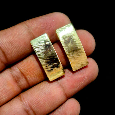 2 PAIRS PACK, 24x10 MM APPROX 14k Solid Gold Plated Dainty Stud Earrings