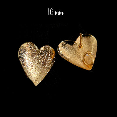 2 PAIRS PACK, 16 MM APPROX 14k Solid Gold Plated Dainty Stud Earrings